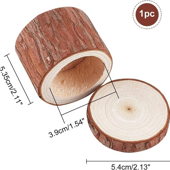 Ring Box, Wooden Ring Dish Storage Box Wedding Ceremony Wood Ring Bearer Box Rus - Picture 3 of 6